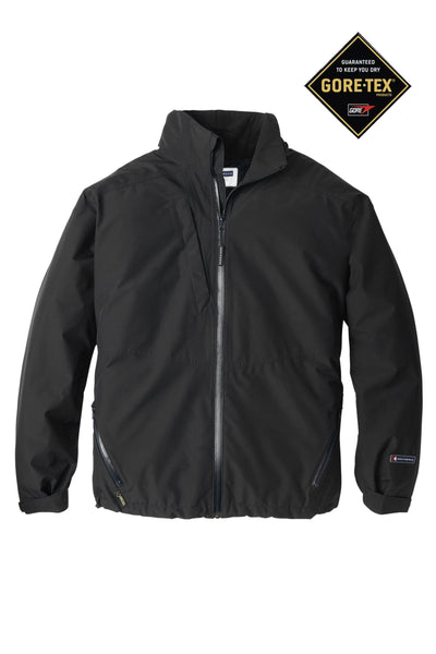 Front of Black GORE-TEX® Custom Waterproof Men's Barrier Jacket without hood