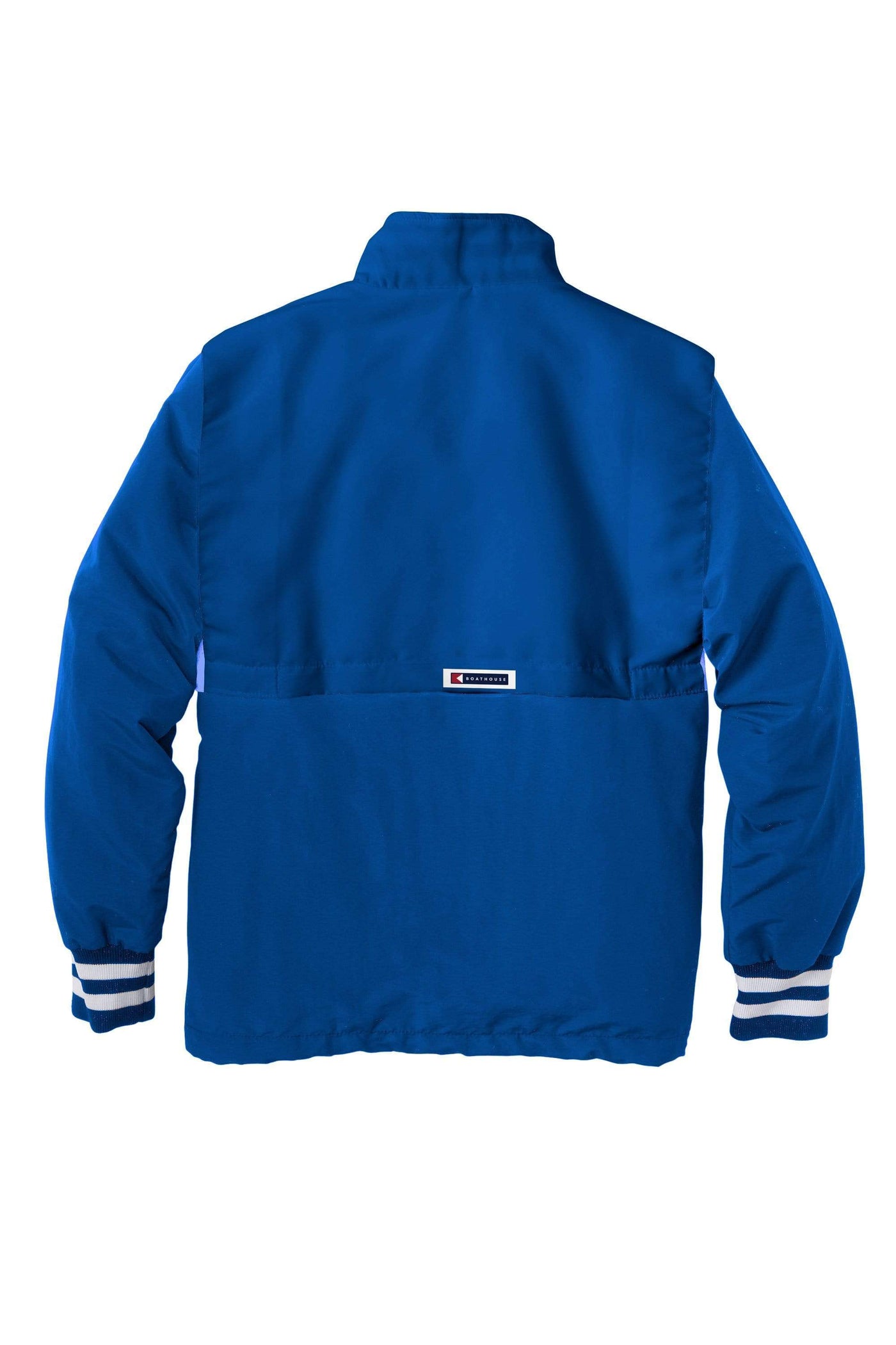 Back of Royal Blue Men's Mission Half-Zip Windbreaker Pullover