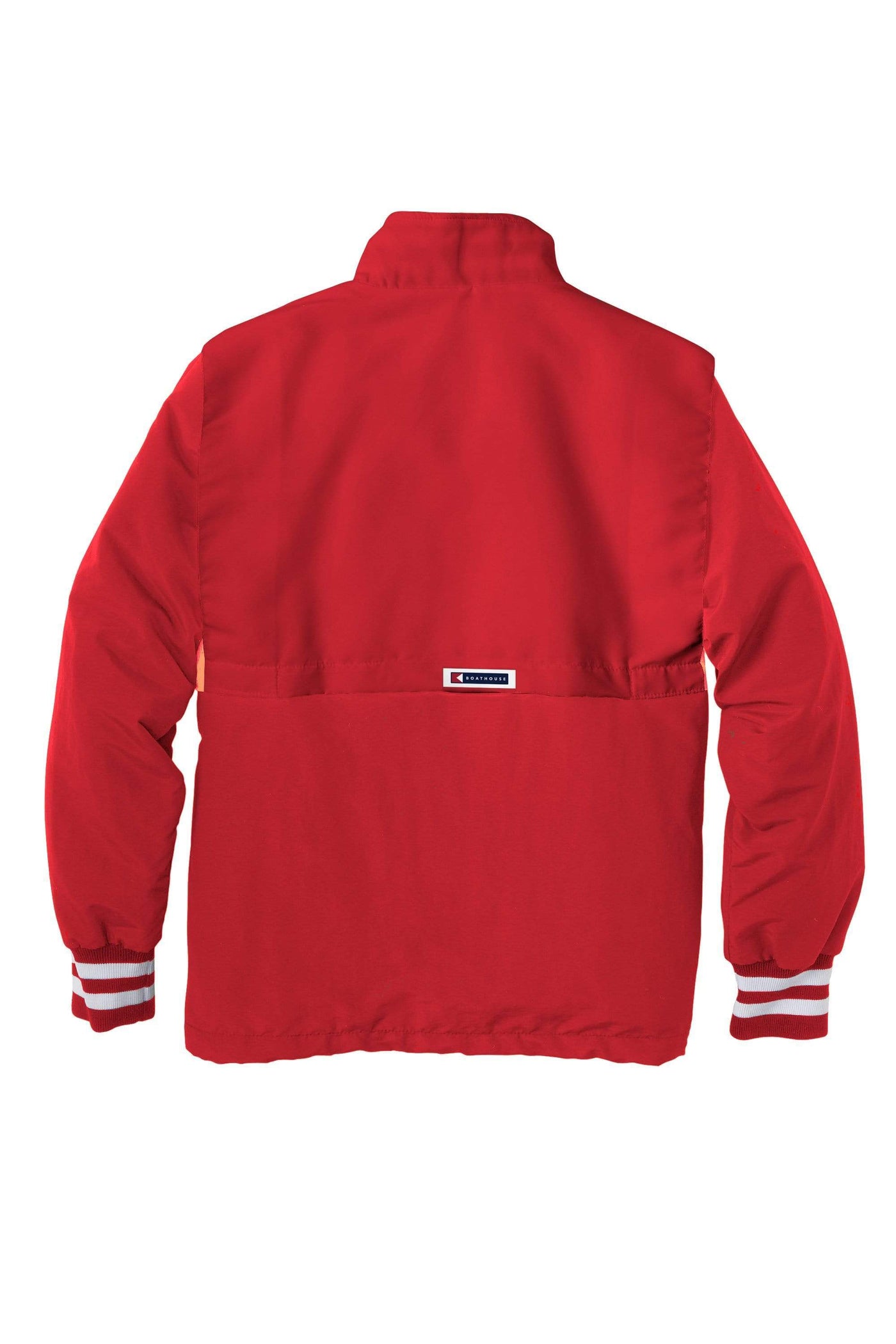 Back of Red Men's Mission Half-Zip Windbreaker Pullover