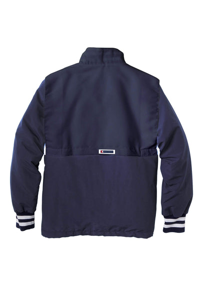 Back of Navy Men's Mission Half-Zip Windbreaker Pullover