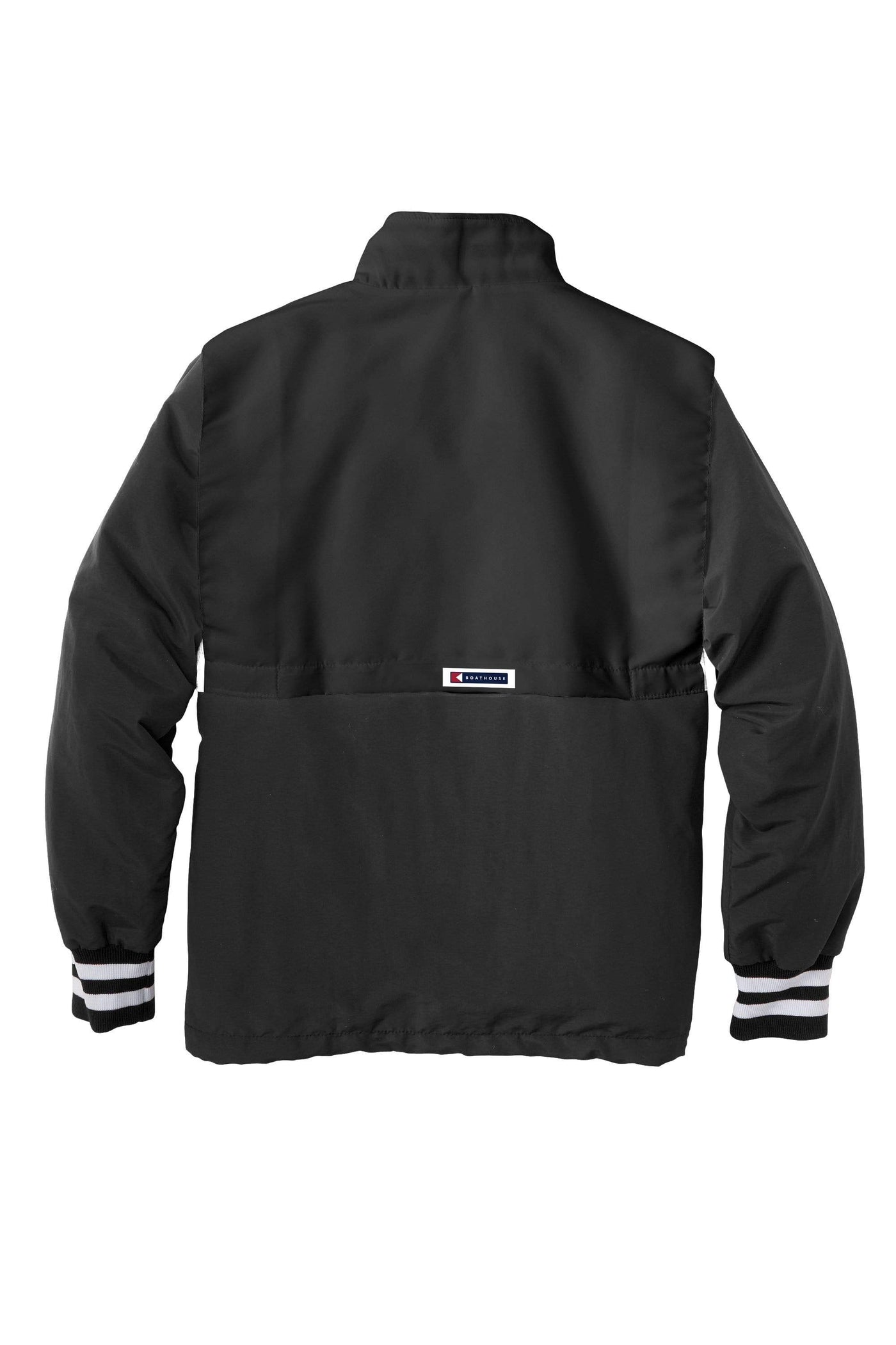 Back of Black Men's Mission Half-Zip Windbreaker Pullover