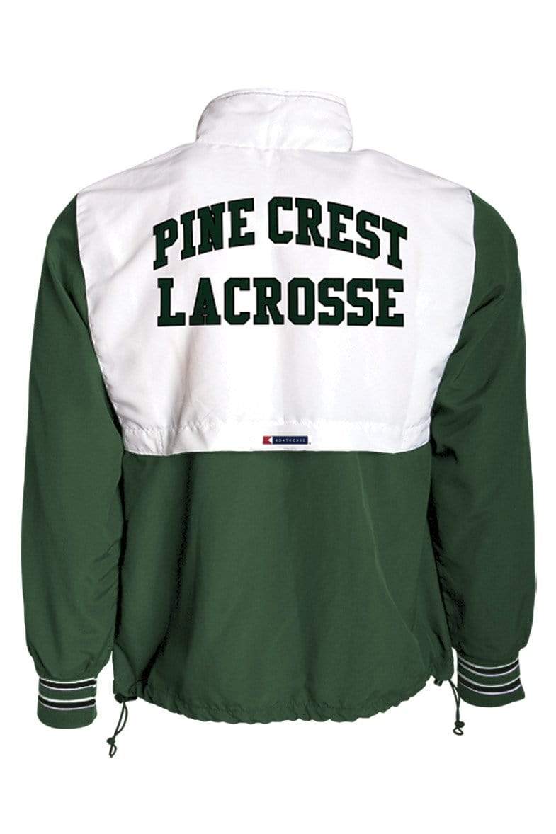 Back of Pine Crest Lacrosse Women's Victory Custom Windbreaker Jacket